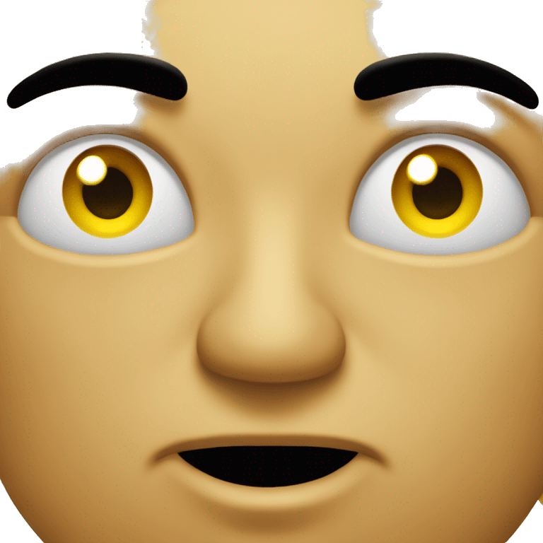 Normal yellow face emoji with rock one eye brow raise expression  emoji