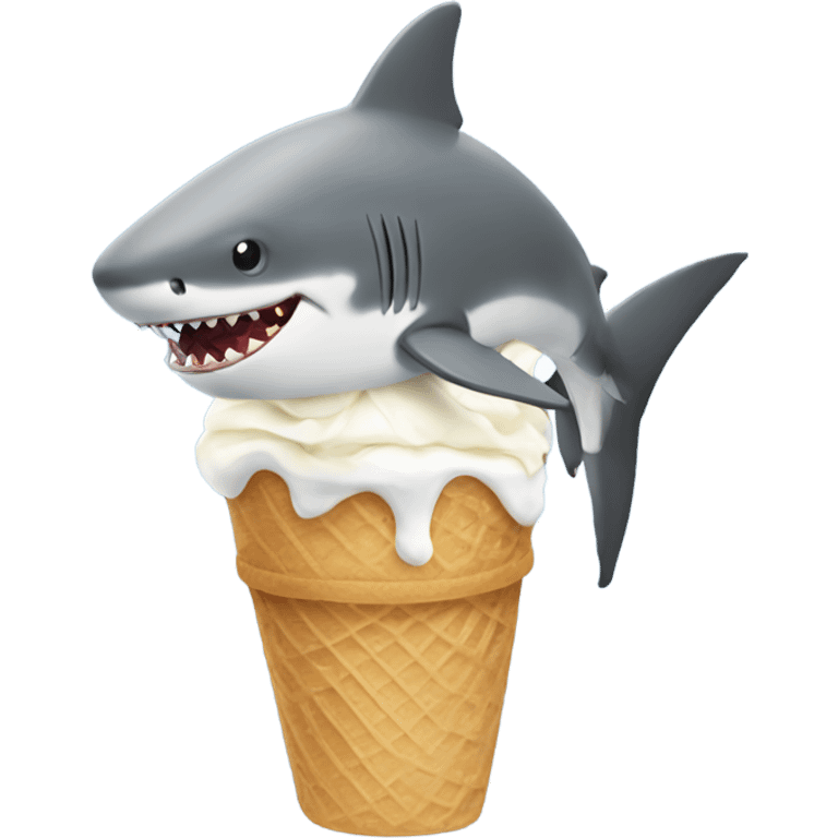 Shark eating ice cream emoji