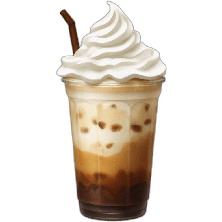 Iced coffee with whipped cream emoji