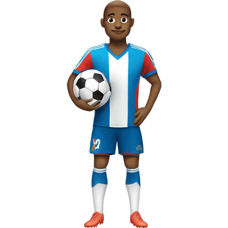 Corazón con los colores de un balón de fútbol  emoji