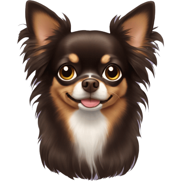 Long hair darkbrown chihuahua  emoji