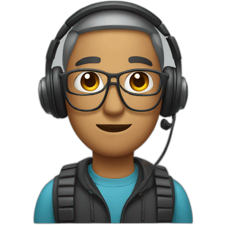 person with headset emoji