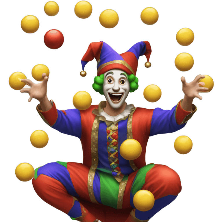 A jester juggling balls emoji