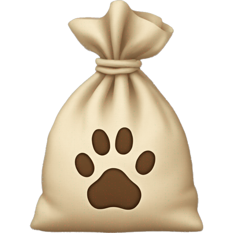 money bag with a cat paw logo on the  emoji