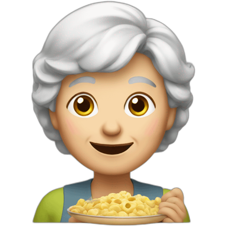 Granny coocking eat emoji