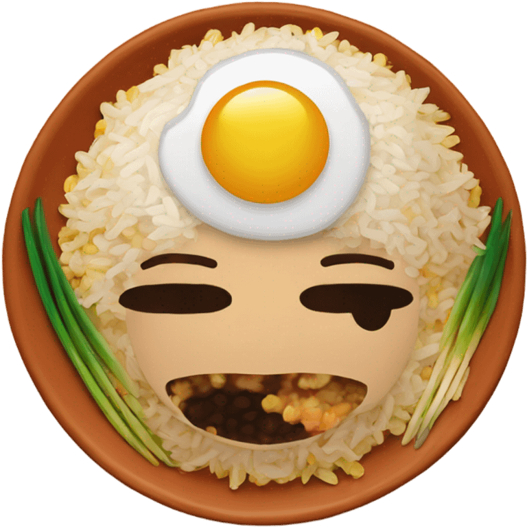 fried rice on a terra cotta plate emoji