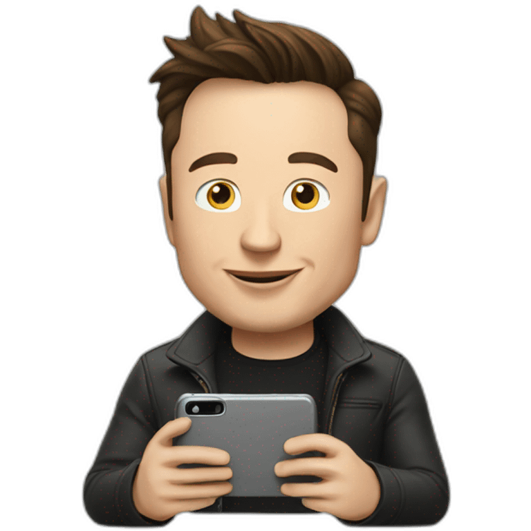 elon musk holding his phone  emoji