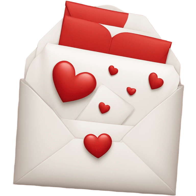 Red and white valentines day envelope emoji