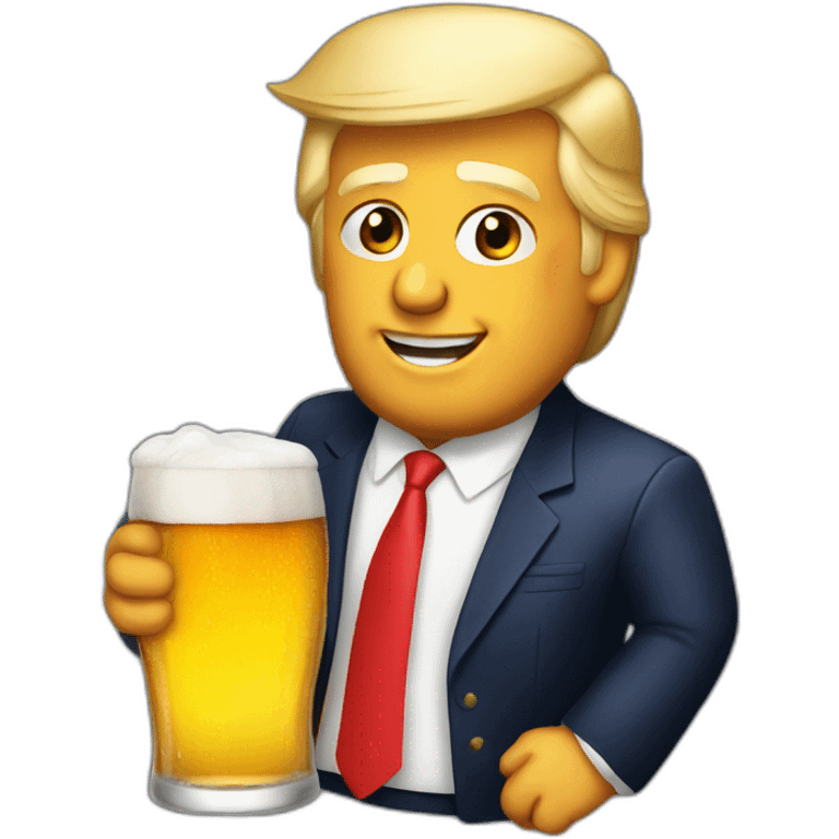 Donald trump drink beer emoji