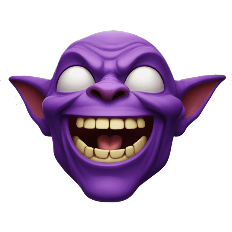 a purple goblin laughing out loud emoji