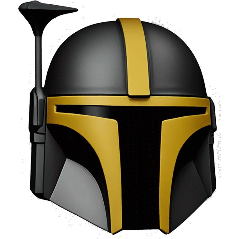 Mandalorian helmet black and yellow with antenna emoji