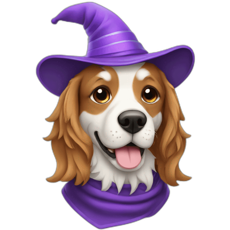 dog with a wizard hat flat icon style emoji