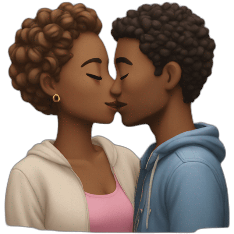 Aesthetic Couple kissing  emoji