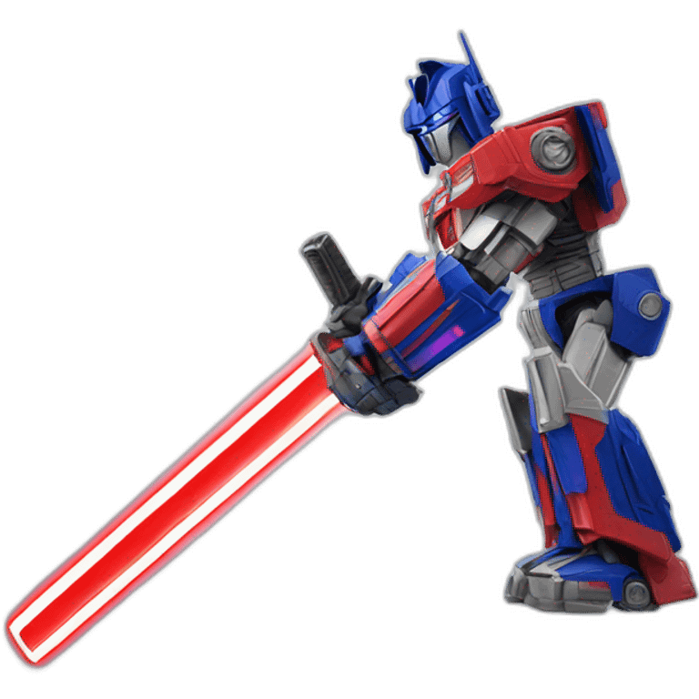 optimus prime  using lightsaber emoji