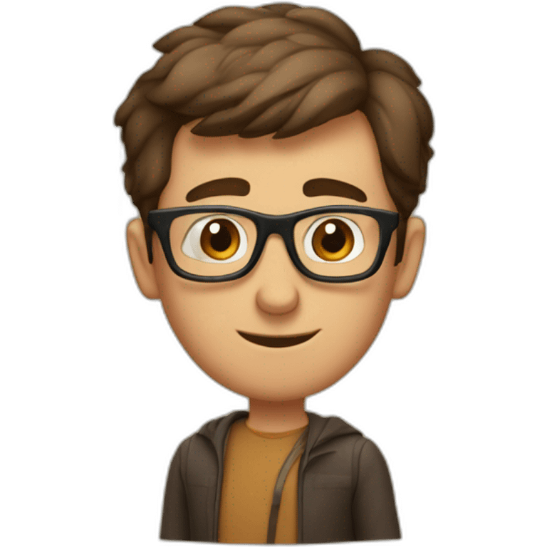 brown-short-haired classy man wearing glasses struggling to fit a key into a door lock emoji