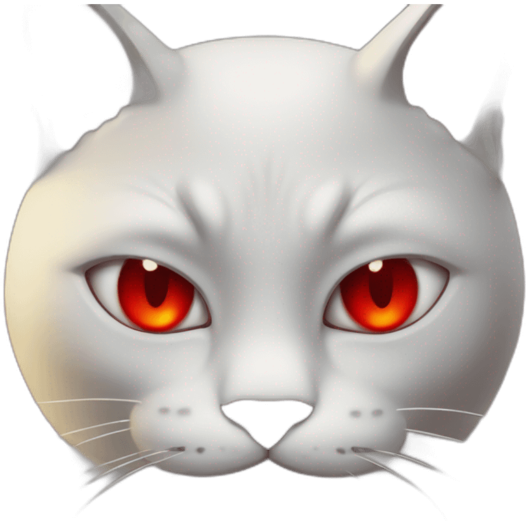 Evil cat with red eyes emoji