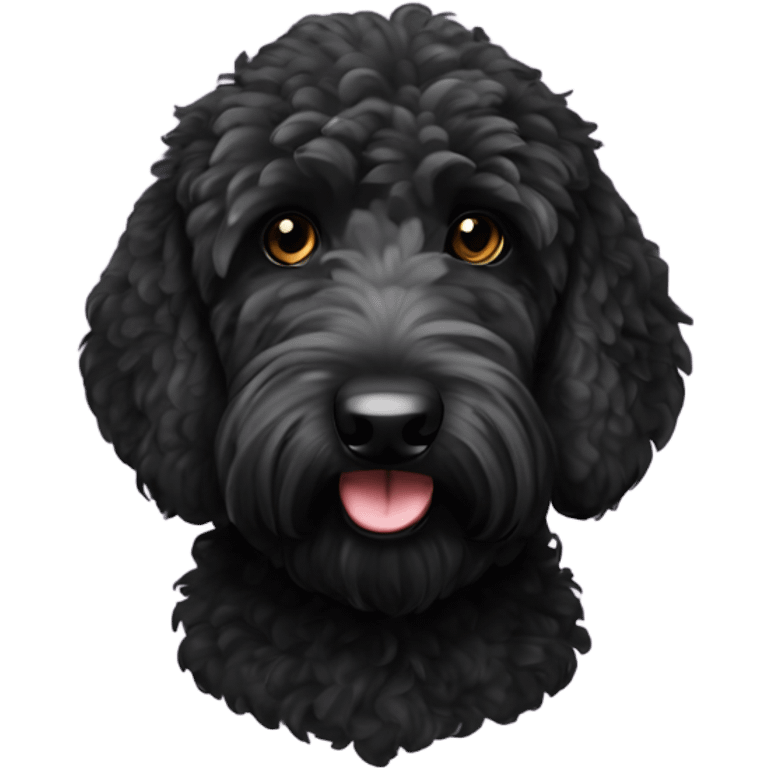 Black golden doodle with white spot on chest  emoji