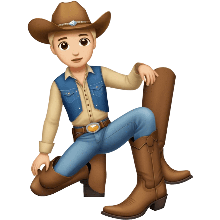 Person with cowboy boots on ground  emoji