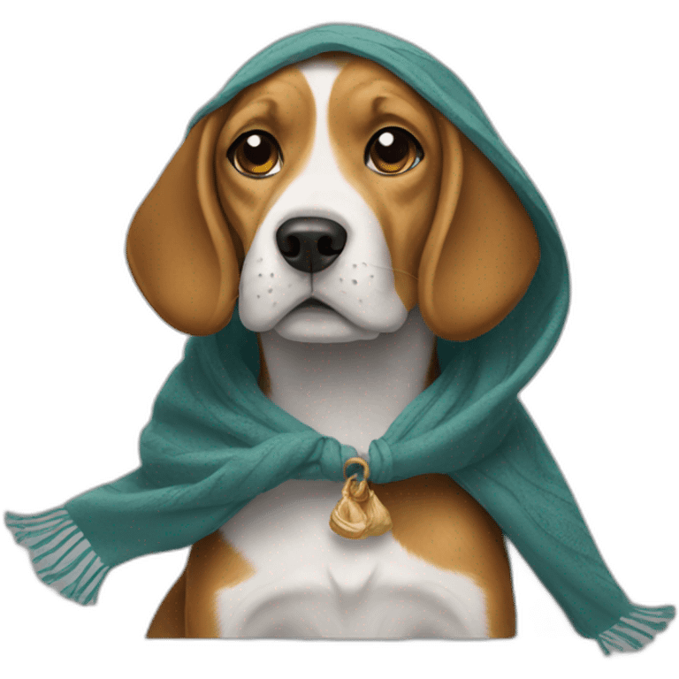 beagle with shawl emoji