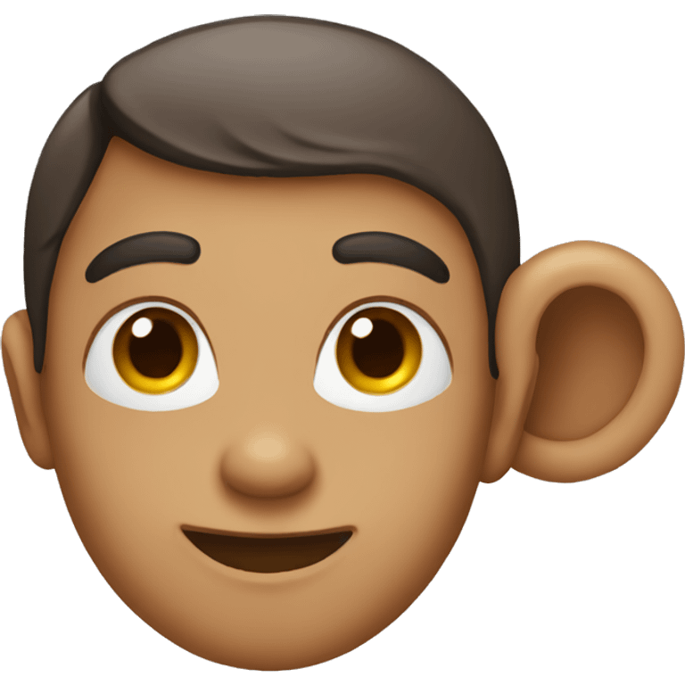 human with monkey ear emoji