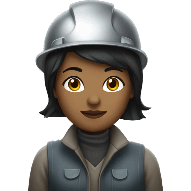 black haired woman welder emoji