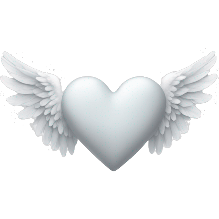 White heart with angel wings emoji