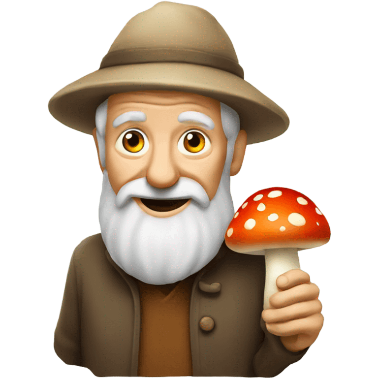 Old man with mushroom emoji