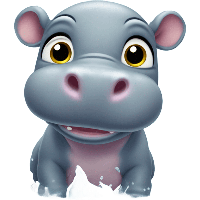 with baby hippo  emoji