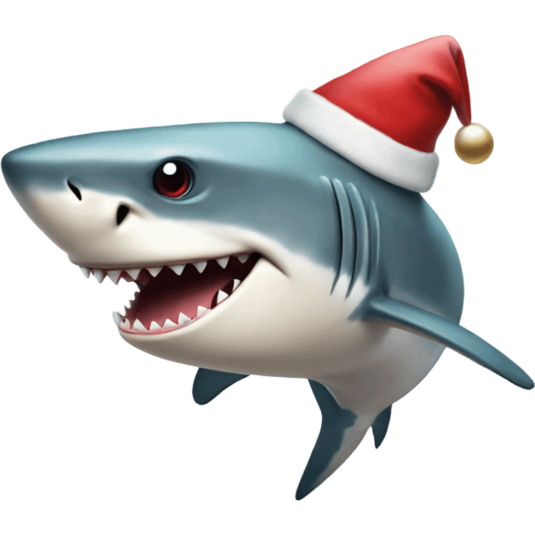 shark wearing a christmas hat  emoji