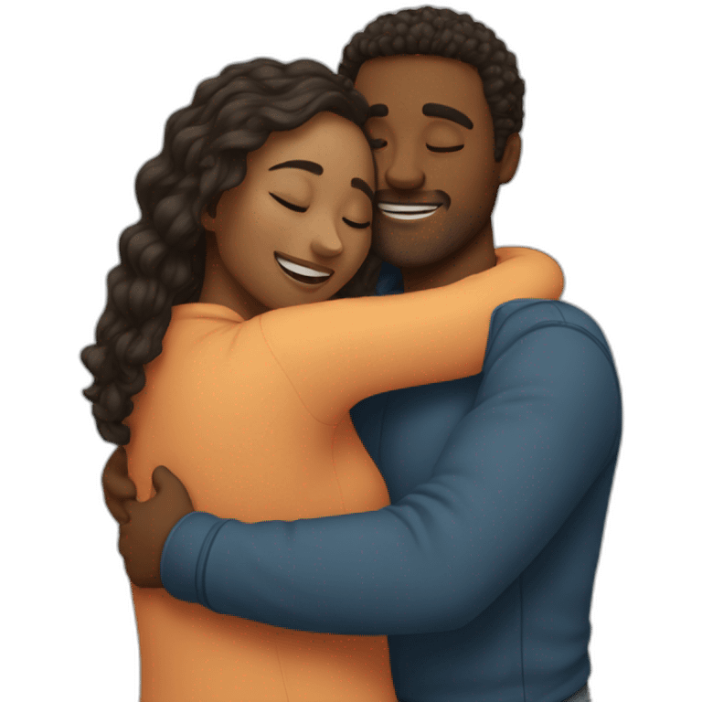 A couple are hugging  emoji