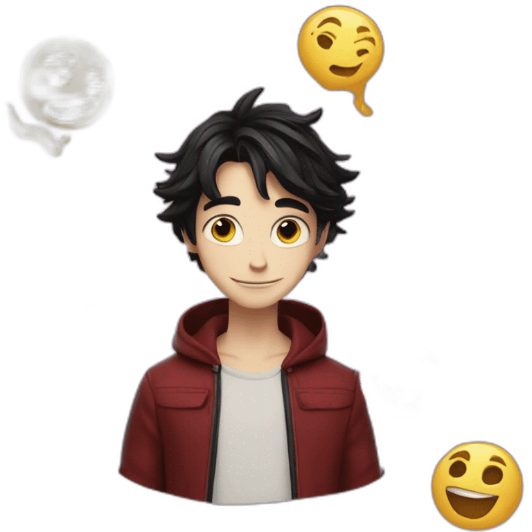 Adrien miraculous with plagg emoji