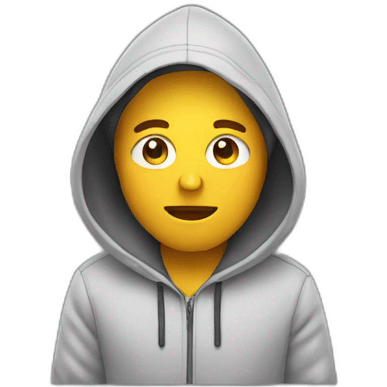 man in hoodie talking to the phone emoji