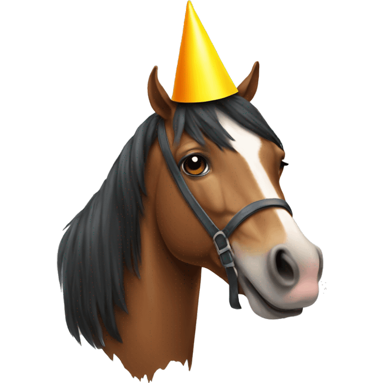 Horse with a party hat emoji