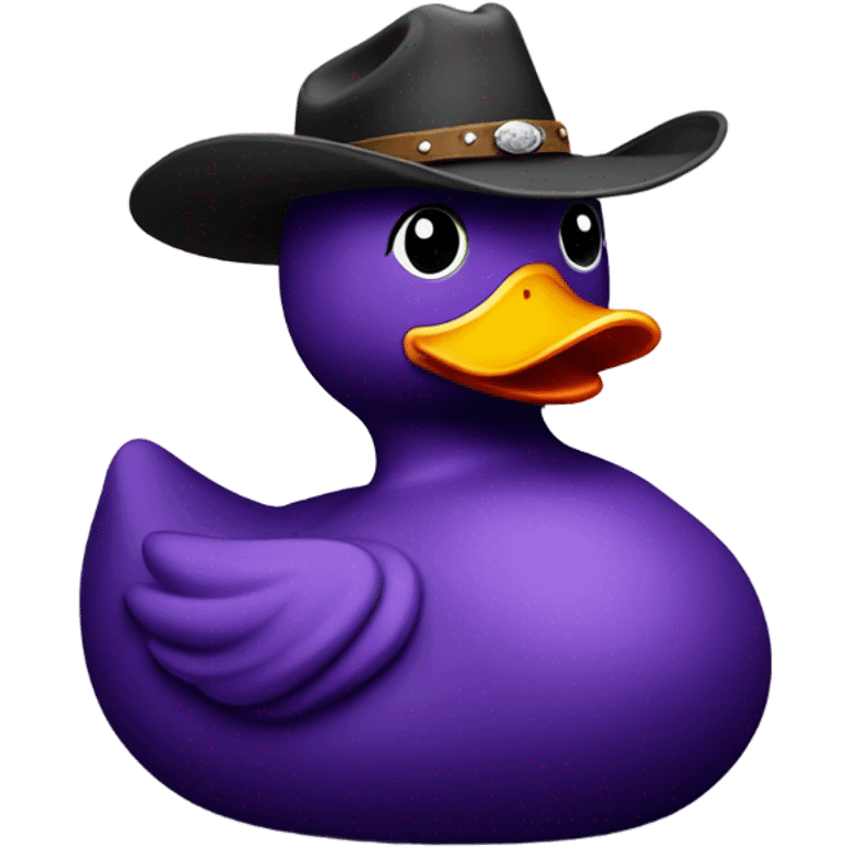 purple rubber duck with cowboy hat emoji