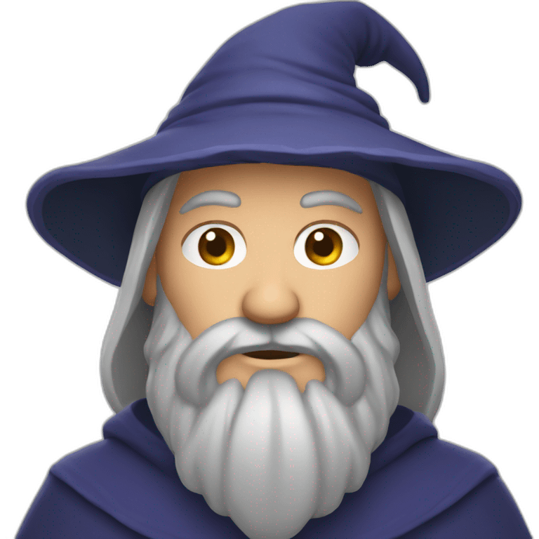 wizard with hand on beard emoji