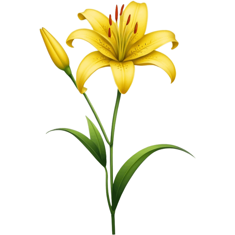 single Yellow Lily, straight stem emoji