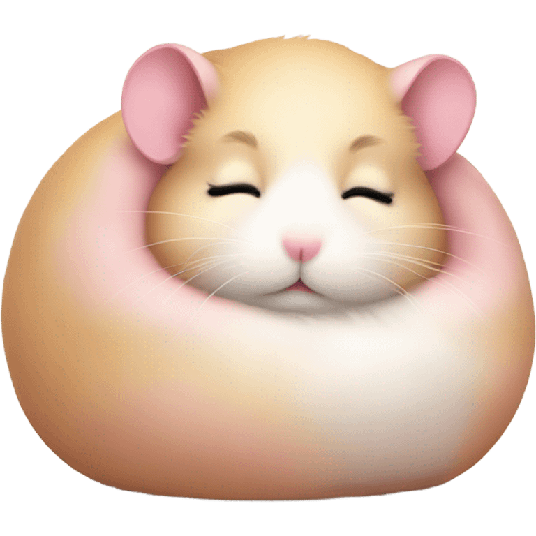 Sleeping pink hamster  emoji