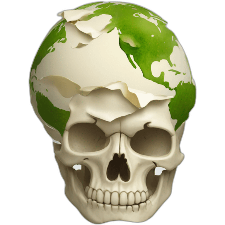 earth skull pealing emoji