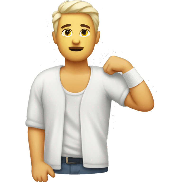 man with broken arm plaster emoji