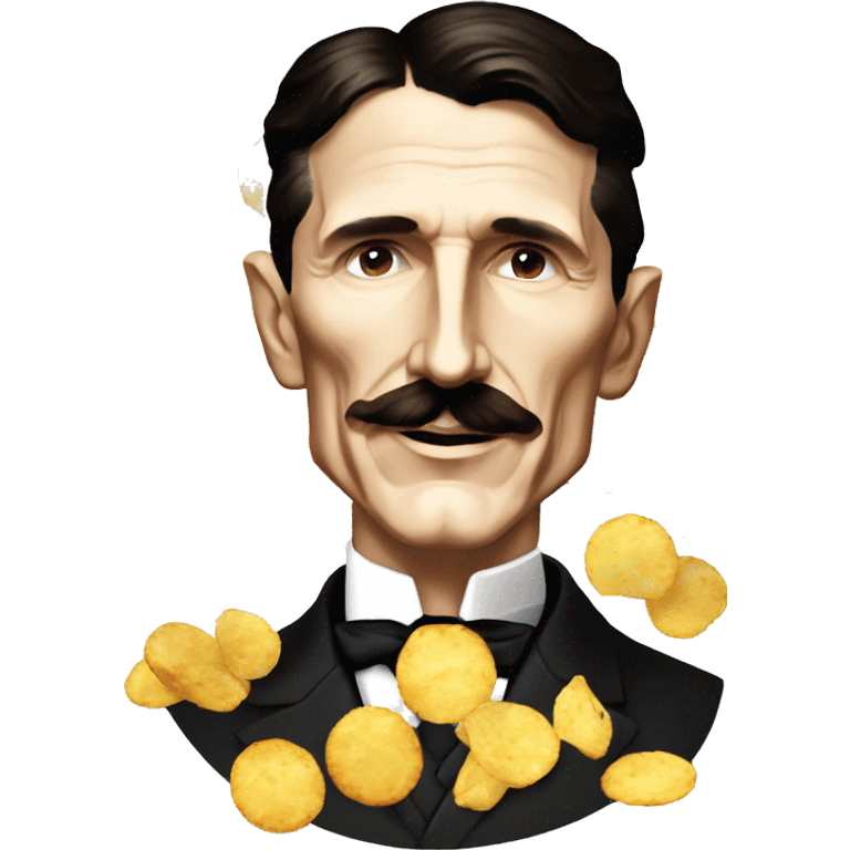 Nikola Tesla eaten chips Lase  emoji