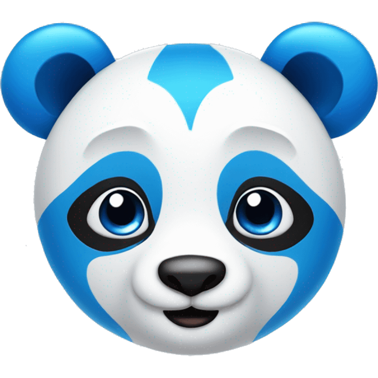 bright blue panda with hearts for eyes emoji