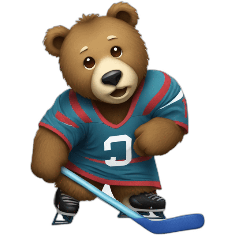 bear playing unihockey emoji