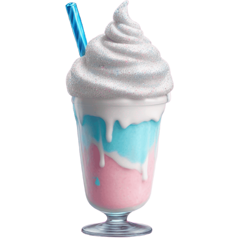 cotton candy milkshake with glitter  emoji