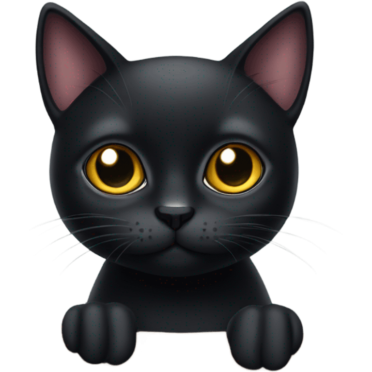 a black cat with large adorable eyes emoji