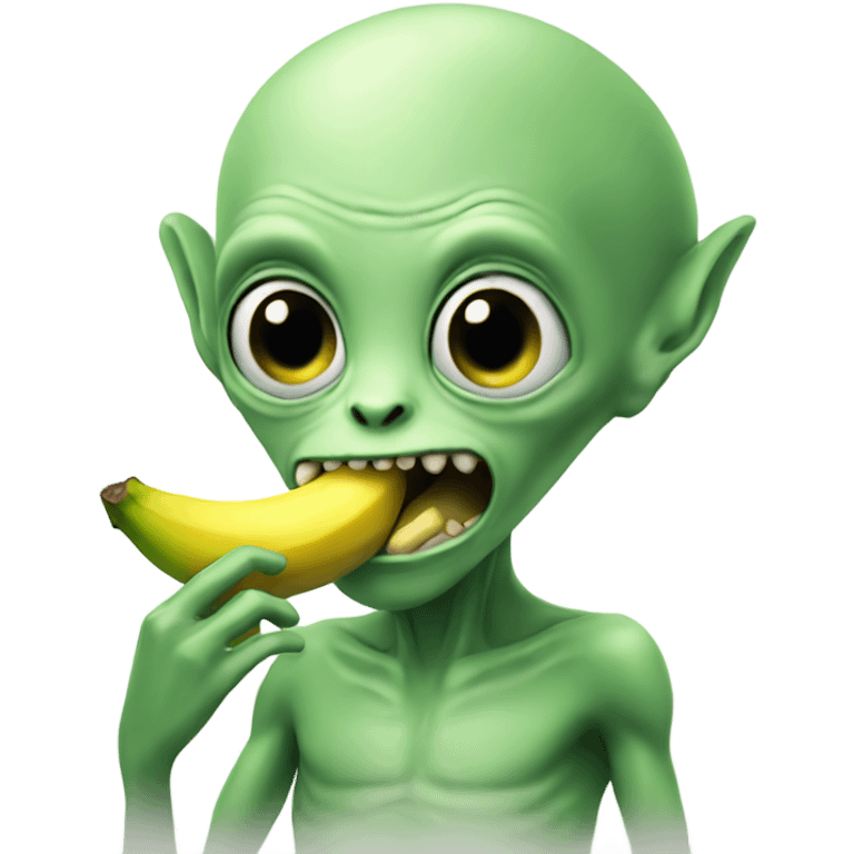 Alien eating banana  emoji