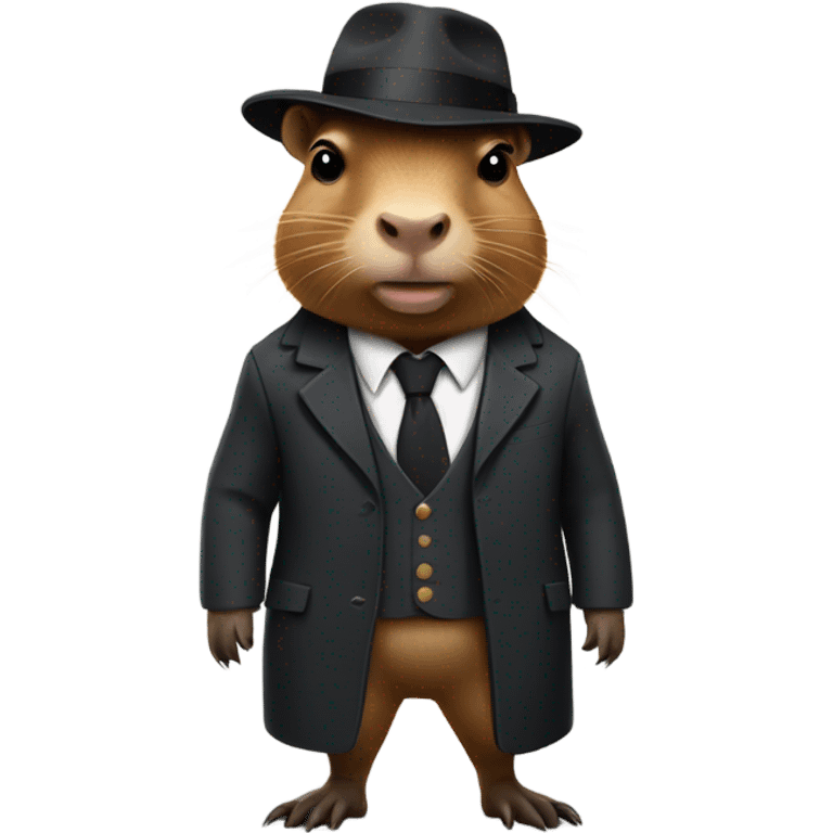 capybara secret agent brown fedora emoji