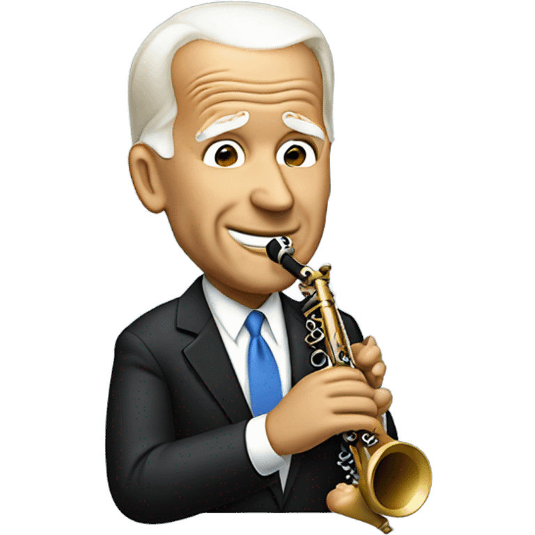 Joe Biden playing a clarinet emoji