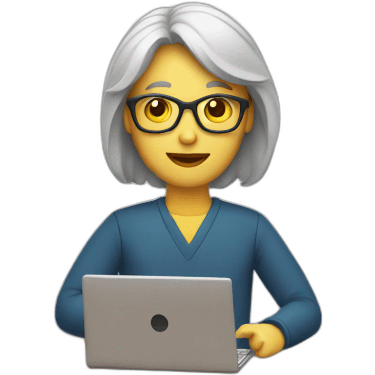 teacher with computer in arms emoji