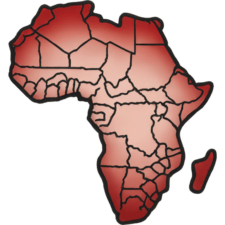 Africa map in red emoji