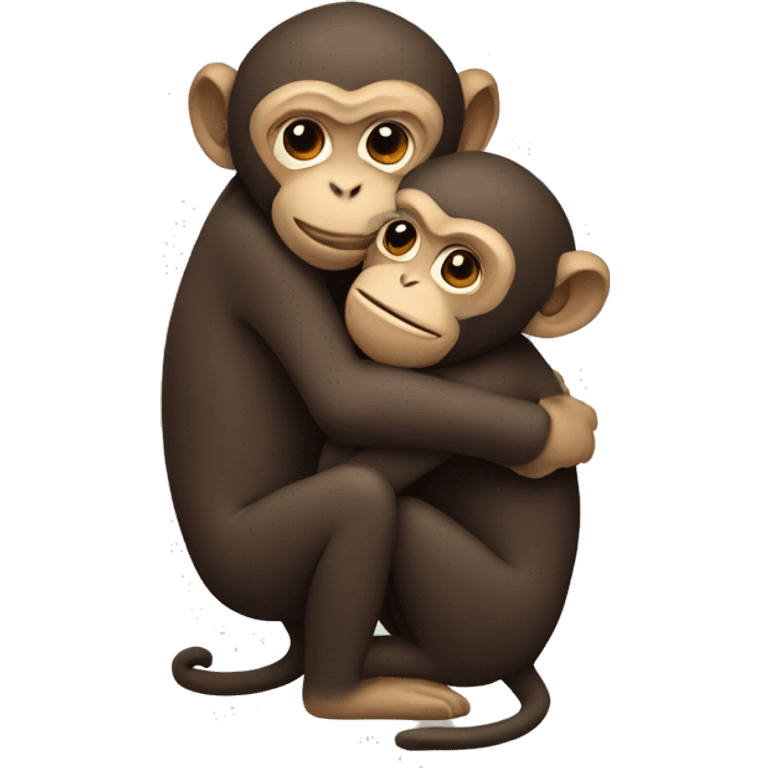 Monkeys hugging  emoji